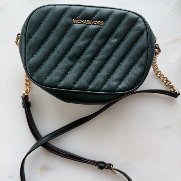 Michael Kors Rose Vegan Crossbody Bag, Green with Gold Hardware - NWI - Picture 1 of 4